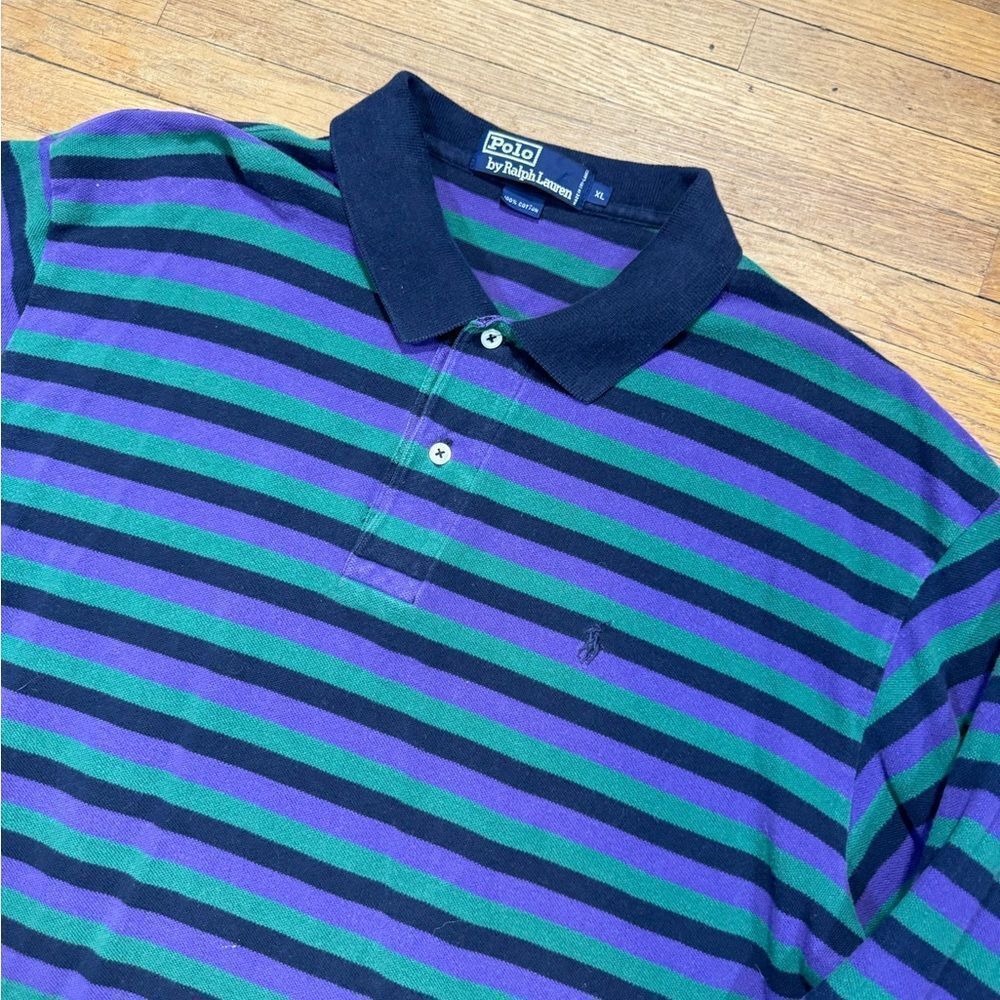 Vintage Polo Ralph Lauren Striped Rugby - Picture 3 of 7